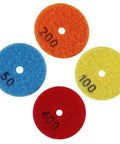2 Inch Diamond Polishing Pads Kit For Granite Marble Concrete Quartz Stone Wet Or Dry Use Grit Range 50 To 400 4 Pad Set