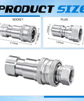 Beefy Quick Disconnect Vacuum Fitting For Composite Bagging High Temperature Up To Five Hundred Degrees Fahrenheit Stainless Steel Coupler One Quarter Inch Quick Connect Industrial Pro Grade For High Heat Vacuum Bagging socket and plug dimensions