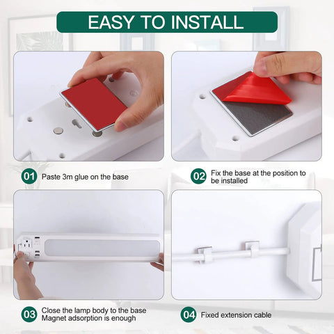 Easy installation steps for 18 Inch Plug In Under Cabinet Light Bar With 2 USB Ports And 5 Ft Power Outlet Dimmable 3000K 4000K 5000K 120V Task Lighting For Garage Or Workbench Easy Install For Diy Projects