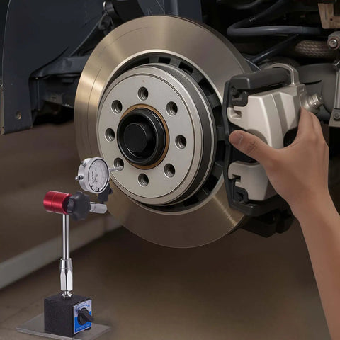 Dial Test Indicator With Magnetic Flexible Base Stand For Precision Machining, 0.001 Inch Accuracy in automotive brake setup