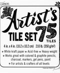 Heavyweight 75 Pack White 4x4 Art Tiles With 210 Lb Paper 350 Gsm Blank Square Sheets Ideal For Pencils Markers Charcoal Gel Pens Doodles Mandalas And Miniatures displayed on black and white design