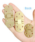 Heavy Duty Solid Brass Hinges Concealed Flip Design For Tables Doors Rust Proof Furniture Hardware With Mounting Screws shown in hand