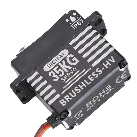 Hella Smooth 35Kg Aluminum Alloy RC Servo Featuring Kickass Metal Gears Flexin Beast Level Torque For Rock Crawling And Trail Running RCs Steering Control Module Upgrade top view of a heavy duty digital servo.