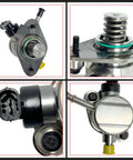 High Pressure Fuel Pump With Gasket And Bolts For Buick LaCrosse Regal Verano Chevrolet Captiva Sport Equinox Impala Malibu GMC Terrain 2010 To 2017 2.4L L4 Plug And Play Direct Replacement OE Standard Easy Install - various views including connector, spring mechanism, and side profile.