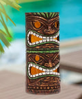Solar Tiki Statue Outdoor Decor For Garden And Yard Large 10 Inch Tiki Totem Pole With Solar Powered Warm Glow Lights