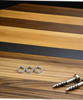 Hella Tough Stainless Steel Spring Lock Washers Assortment Kit with 100 Heavy Duty Fasteners on a wooden surface.