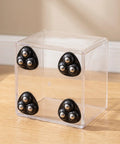 12pcs Black Swivel Furniture Casters with 3 Ball Structure attached to a clear storage bin on a wooden surface.