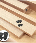 Dowel Jig Kit 8 Piece Set For Woodworking Pro Grade Portable Dowel Pins Center Transfer Plugs Taper Jig And Slot Dowel Tools For Precise Tenon Drilling DIY Carpentry And Furniture Making Essentials, black transfer plugs on wood boards