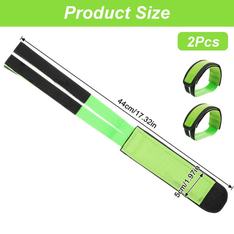Two Pack Green Bike Pedal Straps For Stationary Bikes Anti Slip Foot Straps Toe Clips dimensions 44cm by 5cm nylon material