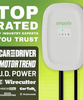 Top rated Level 2 EV Charger with NACS for Tesla and all plug-in vehicles, no adapter needed, 48 amp home EVSE, white