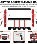 Heavy Duty Drill Tool Organizer Wall Mount With 120Lb Load Capacity, 3 Tier Storage Rack And 4 Drill Holders assembly guide