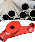 Heavy Duty 90 To 180 Degree Cast Iron Pipe Bender For Electricians And Renovations with red handle and metal tubes.