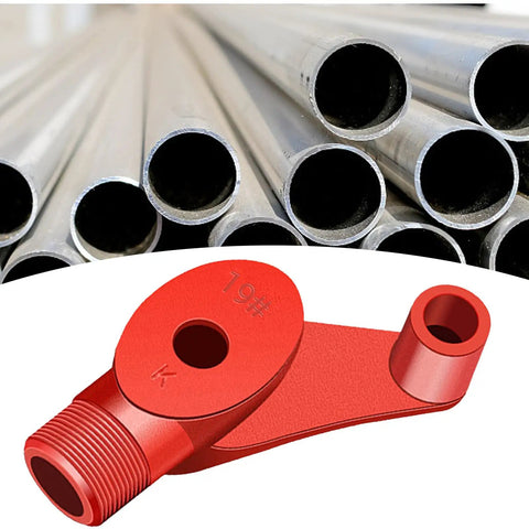 Heavy Duty 90 To 180 Degree Cast Iron Pipe Bender For Electricians And Renovations with red handle and metal tubes.