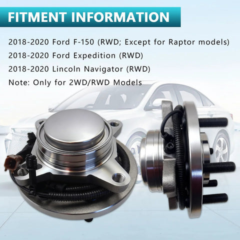 2 Pack Front Wheel Bearing Hub Assembly 515176 Fits Ford F150 2018 2019 2020 RWD Replacement Hubs side view