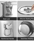 Kick Your Pantry Game Up With This Badass 304 Stainless Steel Milk Can Storage Container Features seal lock, silicone sealing ring, reinforced handle, seamless welding.