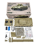 RC British Crusader Tank 1/16 Scale With Metal Upgrades And 2.4G Infrared Battle set with components and packaging
