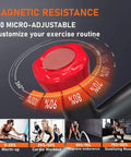 Quiet Indoor Cycling Bike For Home Gym With Magnetic Resistance And Belt Drive dial showing adjustable resistance levels