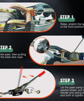 Instructions for using Heavy Duty Come Along Winch 4 Ton 8800 Lbs Tension Dual Gear Ratchet Hand Winch with steel rope.