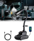 Magnetic Gooseneck Work Light With 4400mAh Rechargeable Battery, 1000 Lumen LED Light illuminating a lathe in a workshop