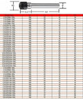 No Sweat ER20 ER25 ER32 Collet Chuck For CNC Milling And Lathe Work With Lengthened Body dimensions chart