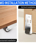 Low Profile 0.9 Inch Caster Wheels Set Of 4 With Long Brackets For Furniture and DIY Projects showing horizontal and vertical installation
