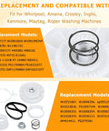 Washer Shift Actuator Kit With Pulley Clutch And Drive Belt For Maytag Kenmore Amana Whirlpool Crosley Washing Machines Replacement Part Set Easy Install Kit With Durable Components For Plug And Play Quick Fix And Smooth Quiet Washes Every Time. white pulley clutch, belt, and springs