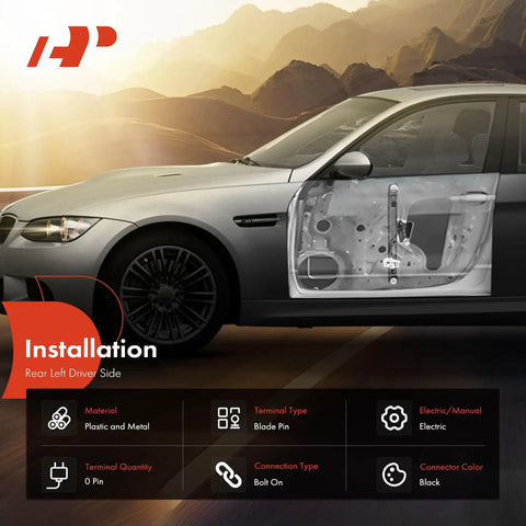 Power Window Regulator Replacement Without Motor For BMW E90 E91 Rear Left Driver Side installation view in car
