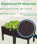 Plastic Square Raised Garden Bed Set With Self-Watering Design, weather-resistant PP material, 2-piece modular kit on lawn