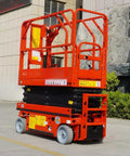 Heavy Duty Hydraulic Lift Platform Production Line Docking Table in vibrant orange with precision height adjustment features.