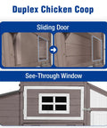 Ultimate Chicken Coop With Run And Wheels For Outdoor Backyard Poultry Hen House showing sliding door and see-through window