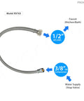 10 Pack 16 Inch Stainless Steel Braided Faucet Hose Connectors Set Must Have 3 Eighths Inch Compression To One Half Inch FIP Lead Free
