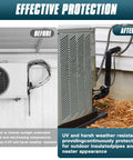 Before and after installation of Three Layer HVAC Copper Pipe Insulation Cover With Durable 600D Oxford Shell on central AC unit lines.