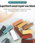 Wax Repair Stick For Quick Fix On Wood Floors And Furniture Scratches, 11 Colors, Heat Activation, showing multi-color wax blocks