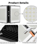 Crazy Bright 400W LED Flood Light With 40000LM, IP66 Waterproof Outdoor Security Lighting, product details showing parts.
