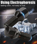 M14x1.5 28mm Shank Wheel Lug Bolts With 17mm Hex Conical Acorn Seats, Complete 20 Piece High Strength Hardware Kit in black finish