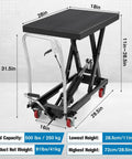 Hydraulic lift table cart by Amazon, black, 500 lb capacity, single scissor lift with non-slip pad