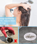 Top Shelf 2 Pack Heavy Duty Silicone Drain Hair Catcher Featuring Rock Solid Suction Cups Sticks Like Glue stops hair clogs in shower.