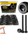 M3 X 30mm Hex Socket Head Cap Screws Set, 200 Pieces, 12.9 Grade Alloy Steel, Black Zinc Plated, Allen Drive