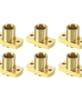 6 Pack TR8x2 Lead Screw Brass Nuts 10mm Diameter 2mm Lead 1 Start Trapezoidal Nut For CR10 CR10S Z Axis CNC 3D Printer Parts