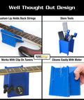 Pro Grade Instrument Work Mat With Neck Cradle Cube Support showing custom lip, tool storage, clip-on tuner support, and water cleaning