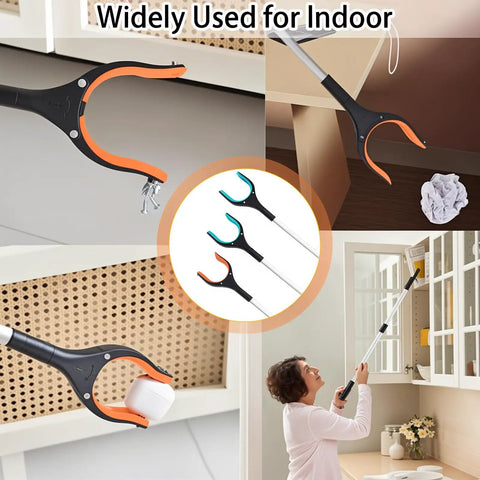 3 Pack 32 Inch Reacher Grabber Tool Set With Foldable Design 360 Degree Rotating Jaw And Magnetic Tip Lightweight Litter Picker For Seniors Trash Pickup Garden Nabber Outdoor Cleanup