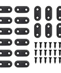 Top Shelf Black Straight Corner Braces Heavy Duty Flat Steel Angle Mounts paired with matching screws for sturdy reinforcement.