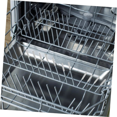 50 Piece Flexible Dishwasher Rack End Covers Tough Vinyl Caps For Prong Guard placed on dishwasher prongs to prevent wear.