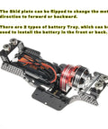 Carbon Fiber Chassis Kit For SCX24 Low Center Of Gravity LCG Frame with brass skid visible, motor and battery layout