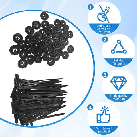 Tough As Nails Heavy Duty Nylon Cable Tie Set For Cars And Everyday Fixes With Self Locking Zip Ties, 100 Pcs Pack, anti break durability.