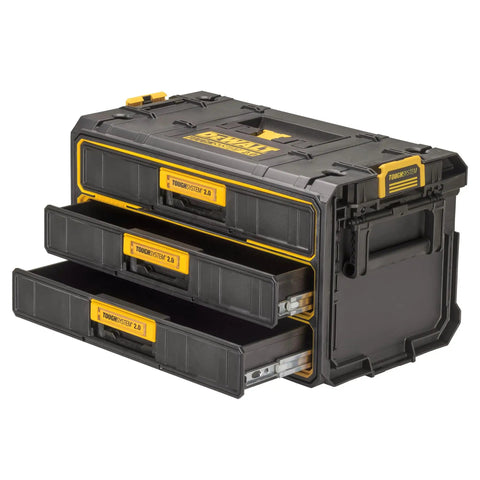 ToughSystem 2.0 3 Drawer Tool Organizer And Storage Module With Ball Bearing Slides showcasing open drawers