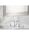 Venturi 8 Inch Widespread Bathroom Sink Faucet With 3 Hole 2 Handle, Polished Chrome Finish, Dope Ribbon Spout Design