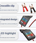 12V Car Battery Tester And Auto Voltmeter With Alternator Analyzer For Cars Trucks Motorcycles RVs ATVs SUVs Boats Yachts Mowers Golf Carts Delivers Sharp 0.01 Volt Readouts And Fast Real World Diagnostics, crocodile clips and LED display