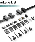 Heavy Duty Bifold Barn Door Hardware Kit 66 Inch Sliding Track For Up To Four 16 Inch Panels With Quiet Rollers displayed in package list