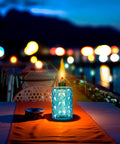 Glass Table Top Torches Four Pack Outdoor Citronella Torches With 12oz Fuel Capacity Refillable Wick And Cap Included Multicolor Glass Lanterns